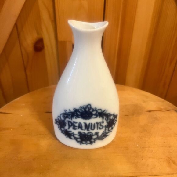 Porsgrund Norway Peanuts Shaker Bottle Vase Cobalt Blue & White 5.5”  Euc - Picture 4 of 6